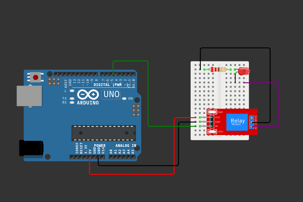 Electric diagram - Arduino and relay for controling high voltage devices